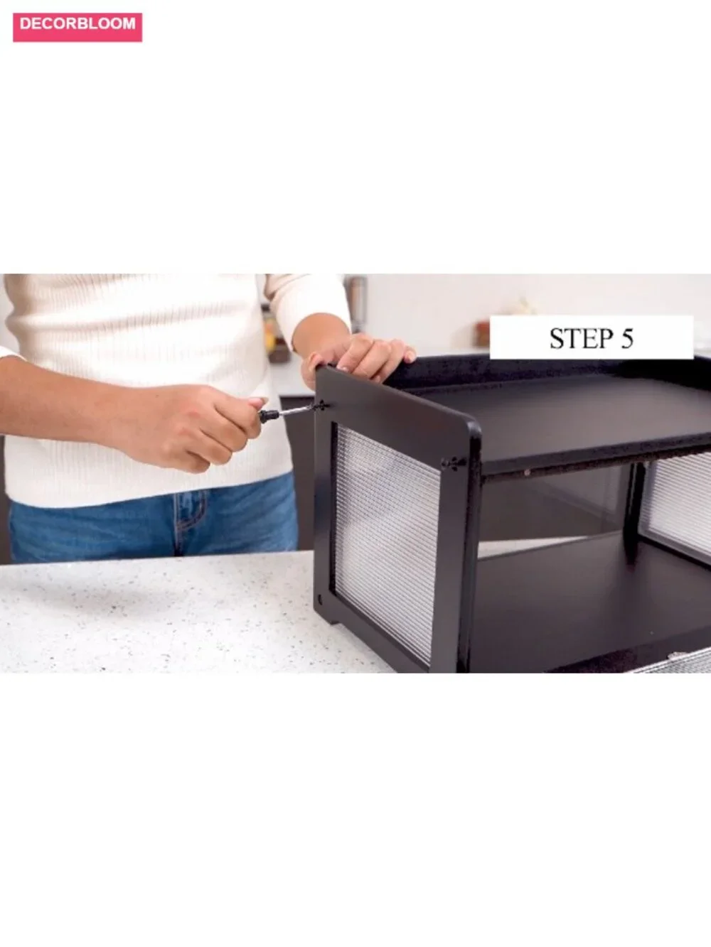 Kerisgo Wooden Bread Box with Magnetic Acrylic Door - Large Capacity